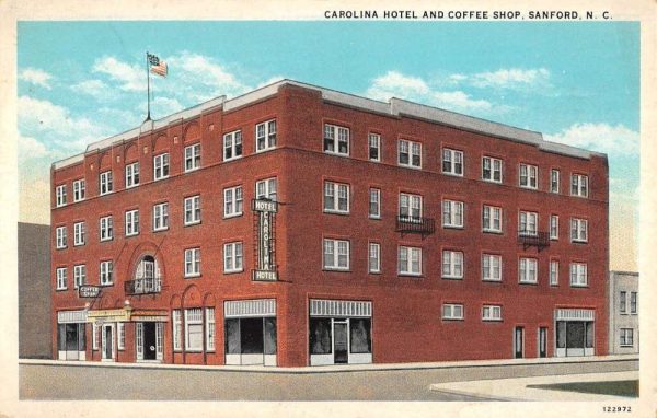 Sanford North Carolina Hotel And Coffee Shop Antique Postcard K105075