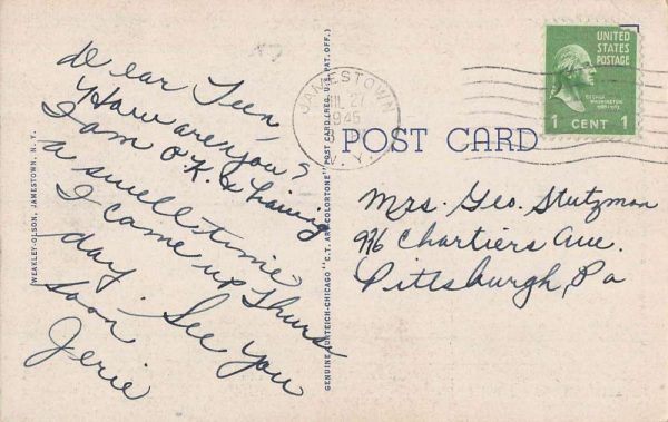 Chautauqua Lake New York Large Letter Linen Antique Postcard K105143 - Image 2