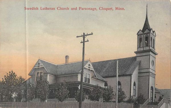 Cloquet Minnesota Swedish Lutheran Church Parsonage Antique Postcard K105283