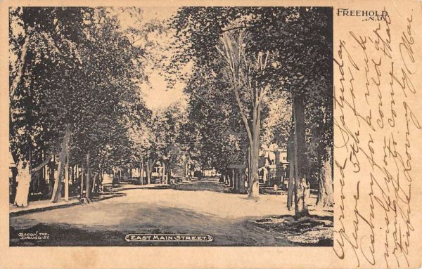 Freehold New Jersey East Main Street Scene Antique Postcard K105402