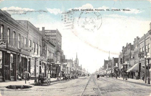 St Cloud Minnesota St Germain Street Stores Antique Postcard K105536