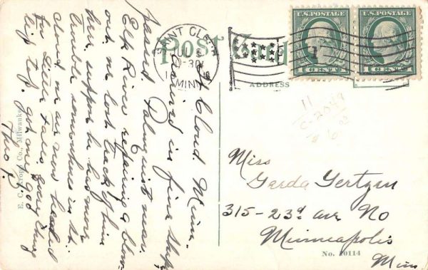 St Cloud Minnesota St Germain Street Stores Antique Postcard K105536 - Image 2