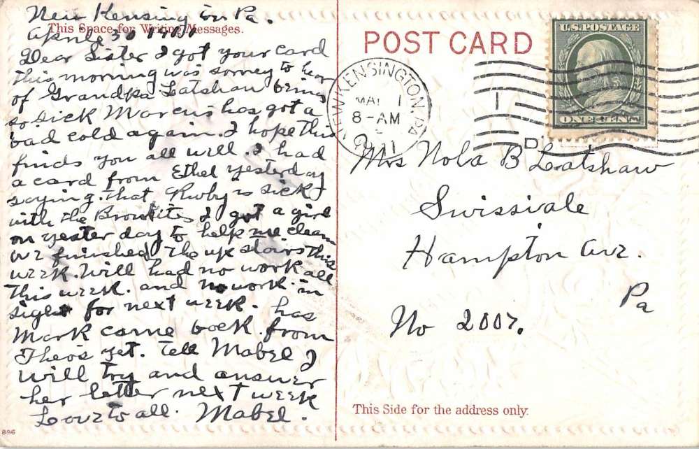 New Kensington Pennsylvania Health Happiness Swastika Antique Postcard ...