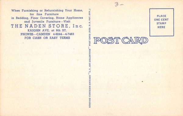 Camden New Jersey Naden Store Street View Antique Postcard K105593 - Image 2