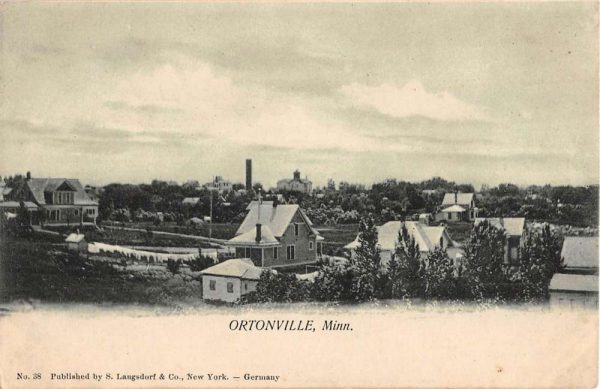 Ortonville Minnesota Birdseye View Of City Antique Postcard K105659