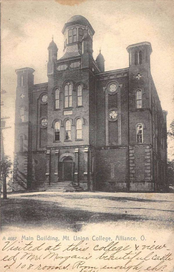 Alliance Ohio Mt Union College Main Bldg Antique Postcard K105672