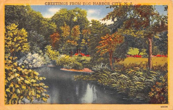 Egg Harbor City New Jersey Scenic Waterfront Greeting Antique Postcard K105751