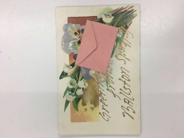 Ballston Spa New York Flower Letter Message Greeting Antique Postcard K105771