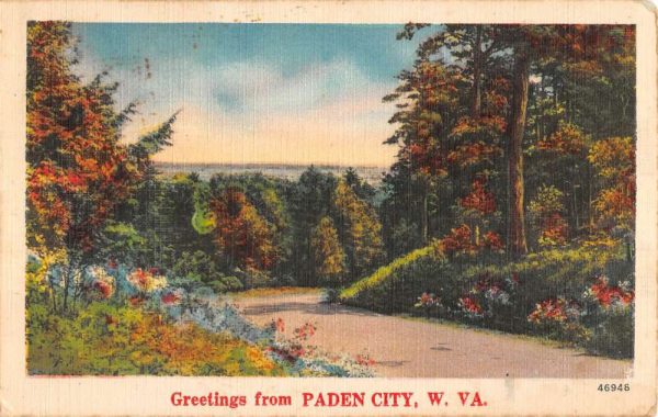 Paden City West Virginia Scenic Roadway Greeting Antique Postcard K105796