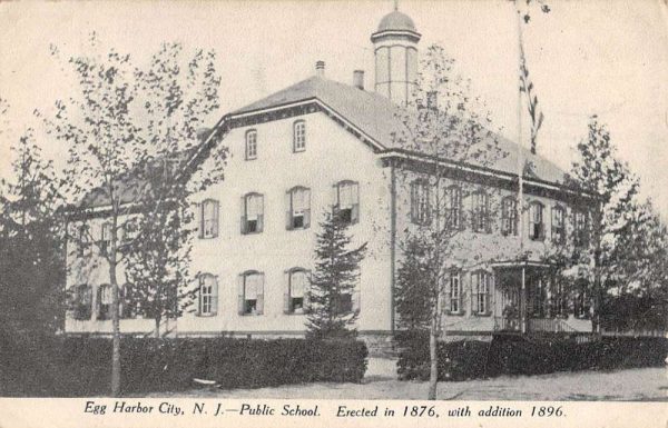 Egg Harbor City New Jersey Public School Street View Antique Postcard K105800