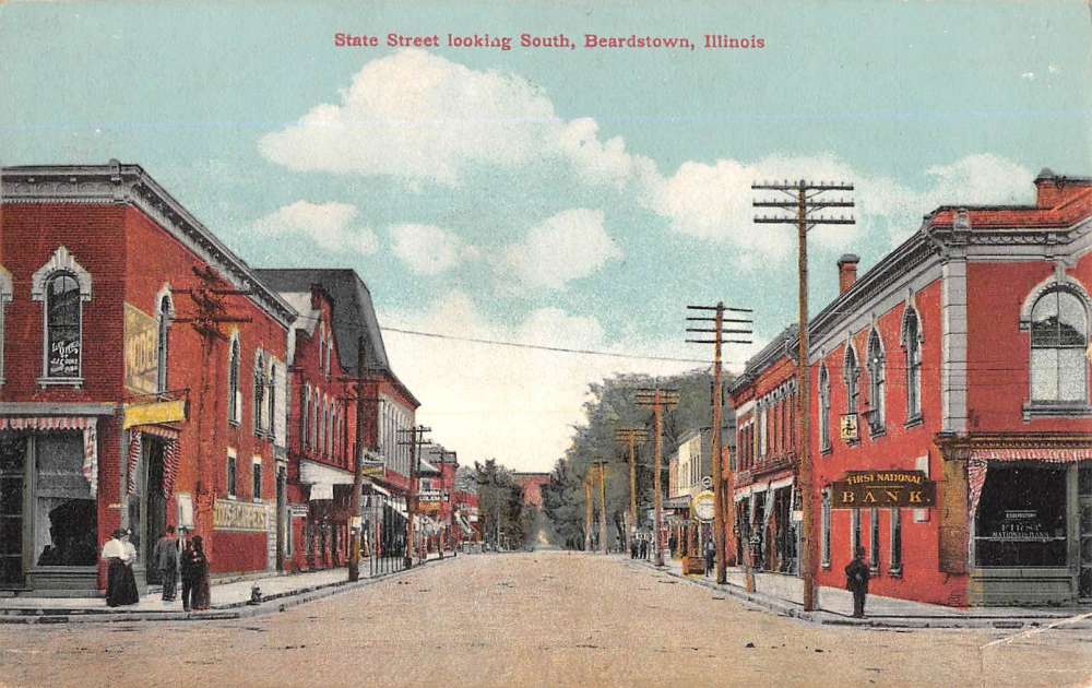 Beardstown Illinois State Street Looking South Antique Postcard K105833 ...