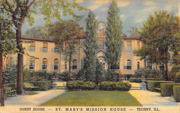 Techny Illinois St Marys Mission House Guest House Antique Postcard K105901