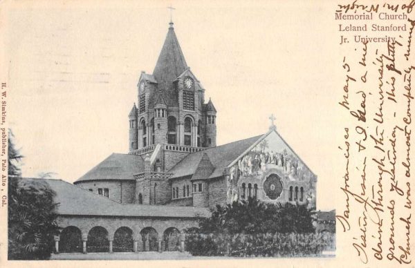 Stanford California Leland Jr University Memorial Church Postcard K105946