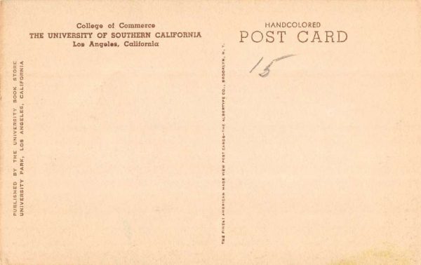 Los Angeles California University Commerce College Antique Postcard K105948 - Image 2