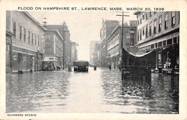 St Lawrence Massachusetts Hampshire Street Flood Antique Postcard K106112