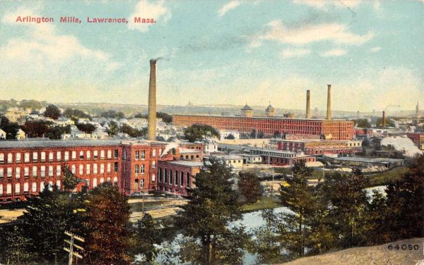 Lawrence Massachusetts Arlington Mills Birdseye View Antique Postcard K106114