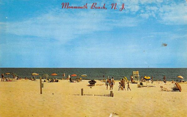 Monmouth Beach New Jersey Bathing Scene Vintage Postcard K106192