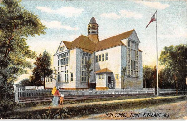 Point Pleasant New Jersey High School Street View Antique Postcard K106202