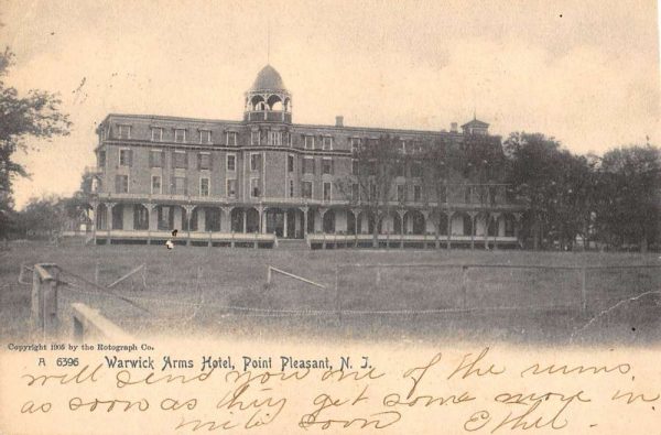 Point Pleasant New Jersey Warwick Arms Hotel Antique Postcard K106222