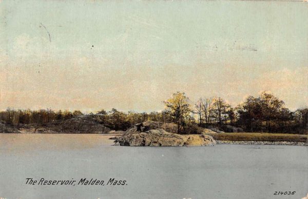 Malden Massachusetts Reservoir Waterfront Antique Postcard K106272