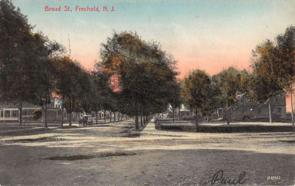 Freehold New Jersey Broad Street Scene Antique Postcard K106335