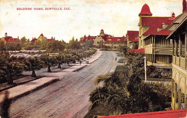 Sawtelle California Soldiers Home Street View Antique Postcard K106456