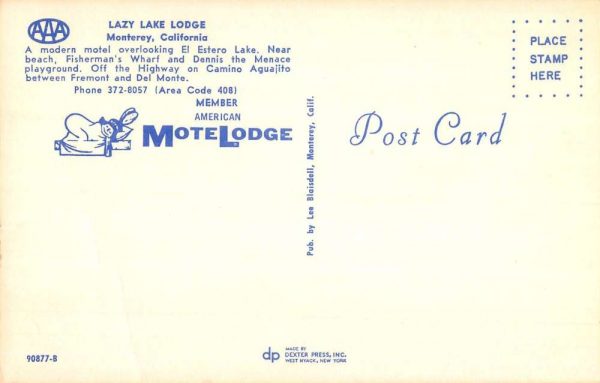 Monterey California Lazy Lake Lodge Multiview Vintage Postcard K106598 - Image 2