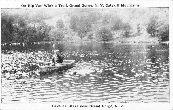 Grand Gorge New York Lake Kill Kare Row Boat Antique Postcard K106655