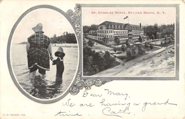 Sylvan Beach New York St Charles Hotel Multiview Antique Postcard K106676