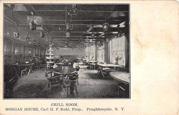 Poughkeepsie New York Morgan House Grill Room Antique Postcard K106677