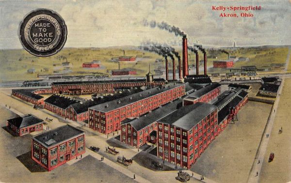 Akron Ohio Kelly Springfield Tires Antique Postcard K106696