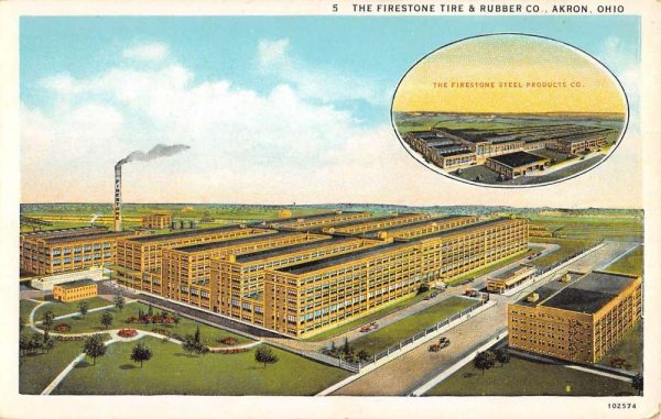 Akron Ohio Firestone Tire Co Antique Postcard K106697