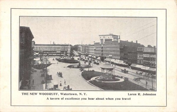 Watertown New York New Woodruff Birdseye View Antique Postcard K106699