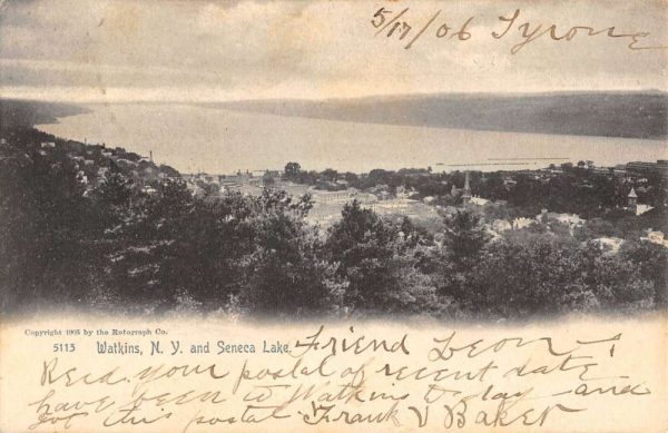 Watkins New York Seneca Lake Scenic View Antique Postcard K106700