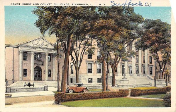 Riverhead New York Court House County Bldgs Antique Postcard K106728