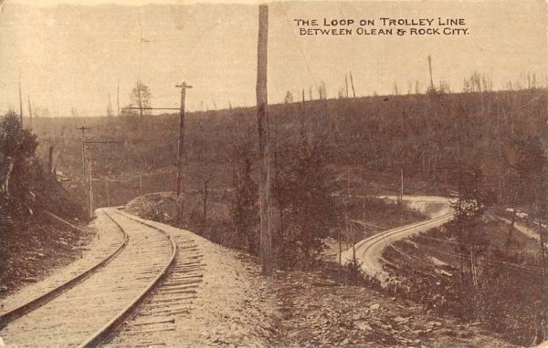 Olean New York Loop Trolley Line Rock City Antique Postcard K106839