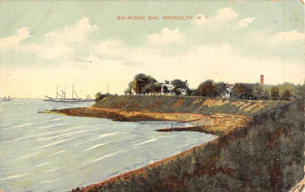 Brooklyn New York Bayridge Bay Waterfront Antique Postcard K106884