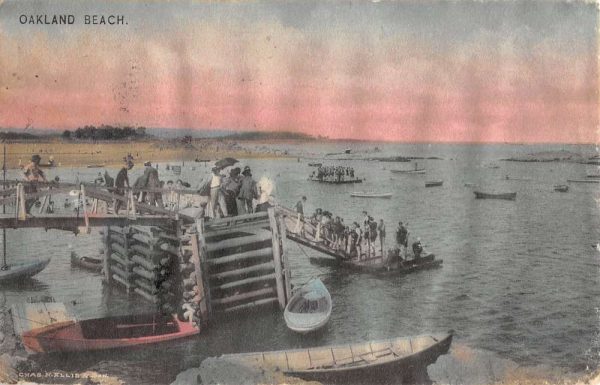 Oakland California Beach Waterfront Harbor Scene Antique Postcard K107081