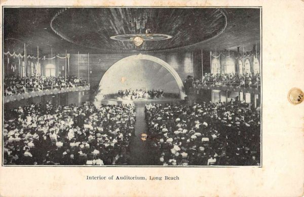 Long Beach California Auditorium Interior Antique Postcard K107082