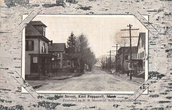 East Pepperell Massachusetts Main Street Scene Antique Postcard K107097