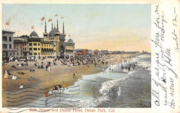 Ocean Park California Bath House Waterfront Antique Postcard K107266