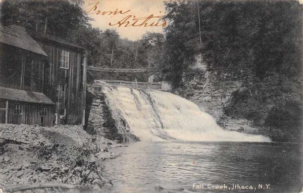 Ithaca New York Fall Creek Scenic View Antique Postcard K107285