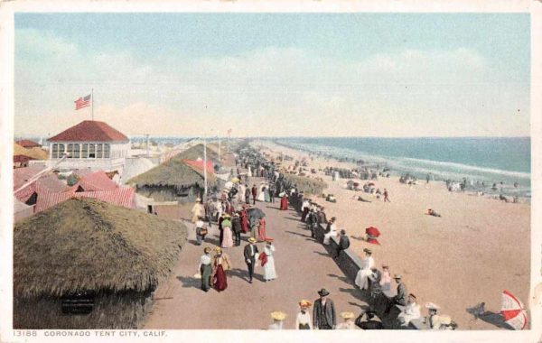 Coronado Beach California Tent City Ad Detroit Publishing Postcard J81010