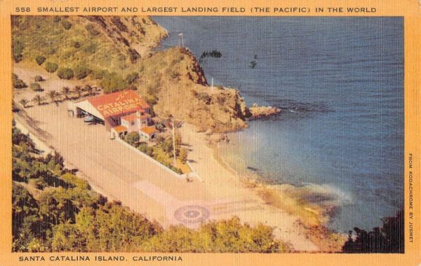 Santa Catalina Island California Airport Birdseye View Antique Postcard K107427