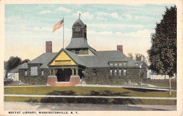 Washingtonville New York Moffat Library Street View Antique Postcard K107472