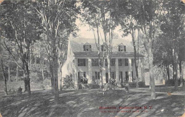 Ballston Spa New York Brookside House Street View Antique Postcard K107476