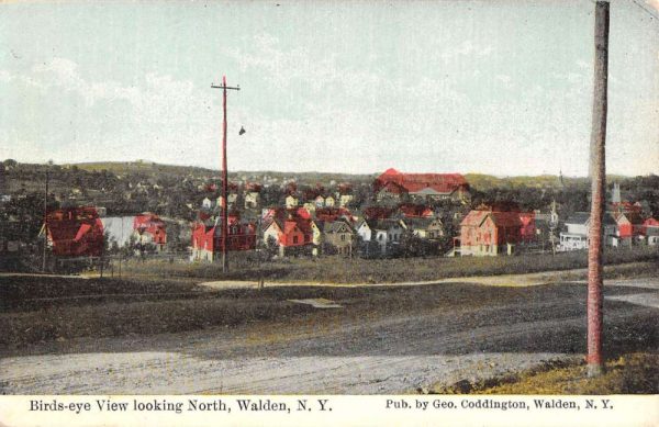 Walden New York Birdseye View Of City Antique Postcard K107536