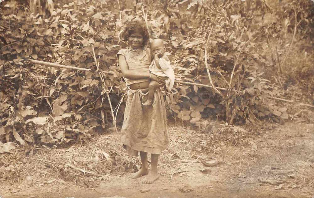 Native Girl Holding Baby Real Photo Antique Postcard J81290 Mary L   0000709569 1 