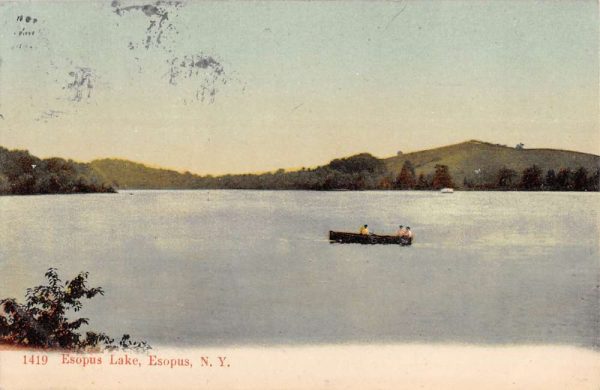 Esopus New York Lake Rowboat Waterfront Antique Postcard K107647