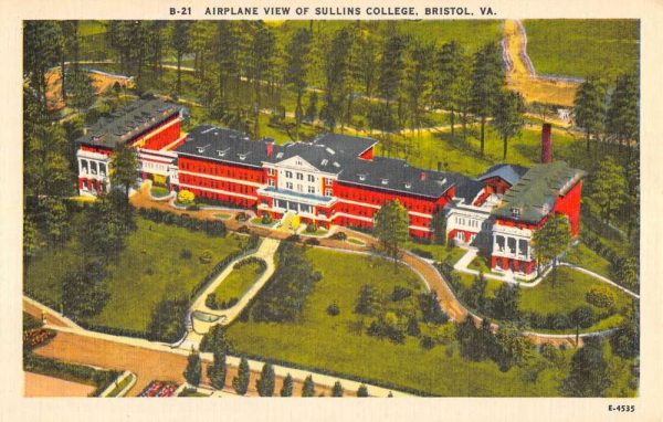 Bristol Virginia Sullins College Aerial View Antique Postcard K107678